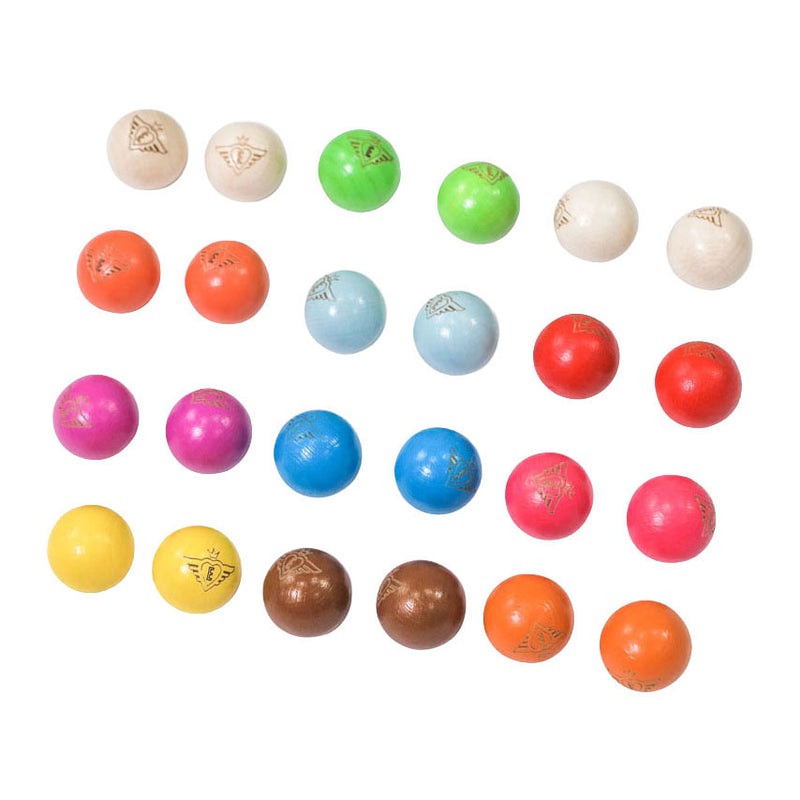Afbeelding laden in galerijviewer, Engelhart jeu de boules houten buts set – 24 stuks fluor naturel – ø30 mm – pétanque – longfield