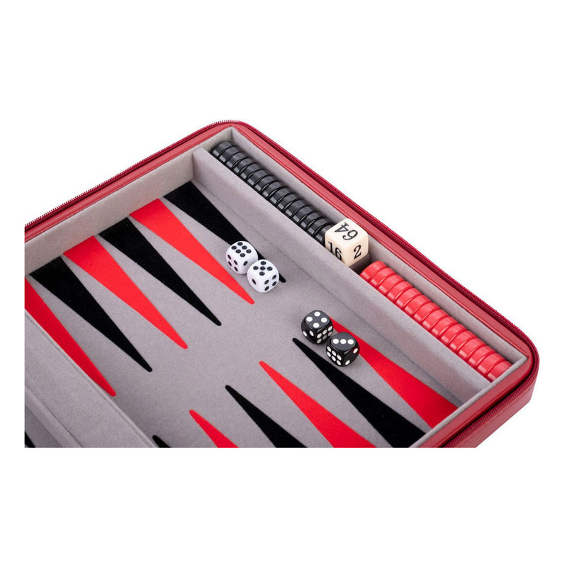 ギャラリービューアに画像をロードする, Engelhart backgammon reisspel met rits - rood
