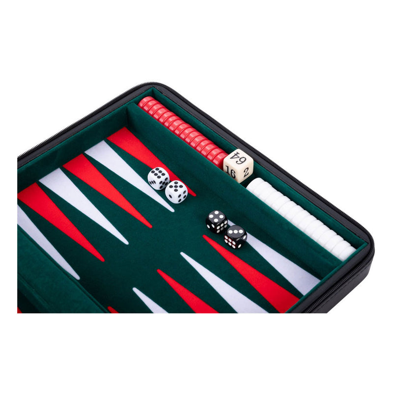 Afbeelding laden in galerijviewer, Engelhart backgammon reisspel met rits - zwart