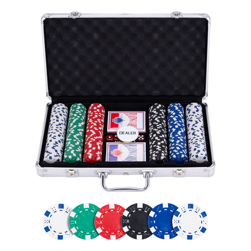 ギャラリービューアに画像をロードする, Pokerset in zilveren koffer - 300 chips