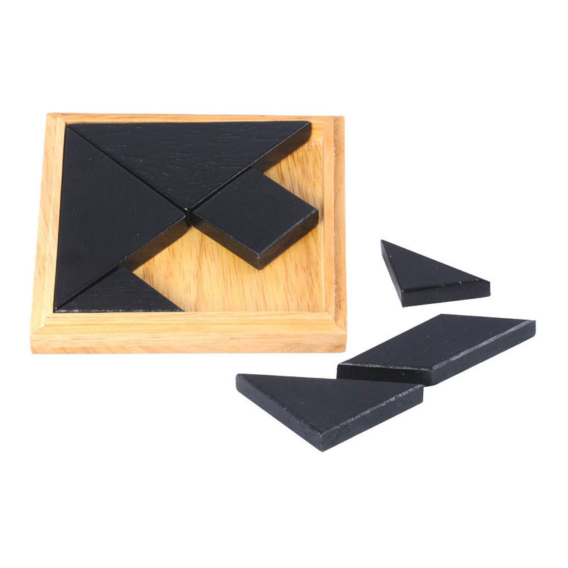 Afbeelding laden in galerijviewer, Longfield tangram - blank hout - rubberhout - inclusief voorbeelden en oplossingen - doosje - 13 x 13 cm - engelhart
