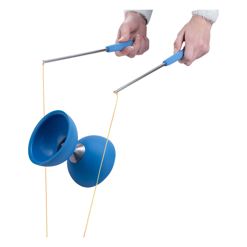 Afbeelding laden in galerijviewer, Engelhart diabolo van rubber met metalen stokjes - blauw