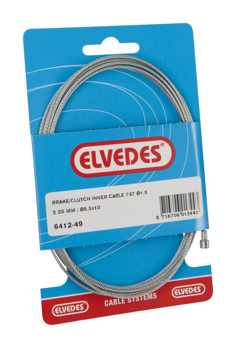 Load image into Gallery viewer, Elvedes Koppeling binnenkabel 2250mm 7x7 draads verzinkt Ø1,5mm met V-nippel (op kaart)