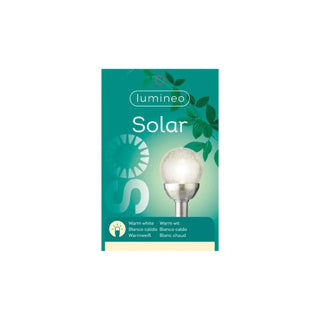Laden Sie das Bild in Galerie -Viewer, Solarlamp tuinsteker rvs glas bol transparant