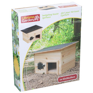 Afbeelding laden in galerijviewer, Lifetime garden houten egelhuis 32x26x20 cm