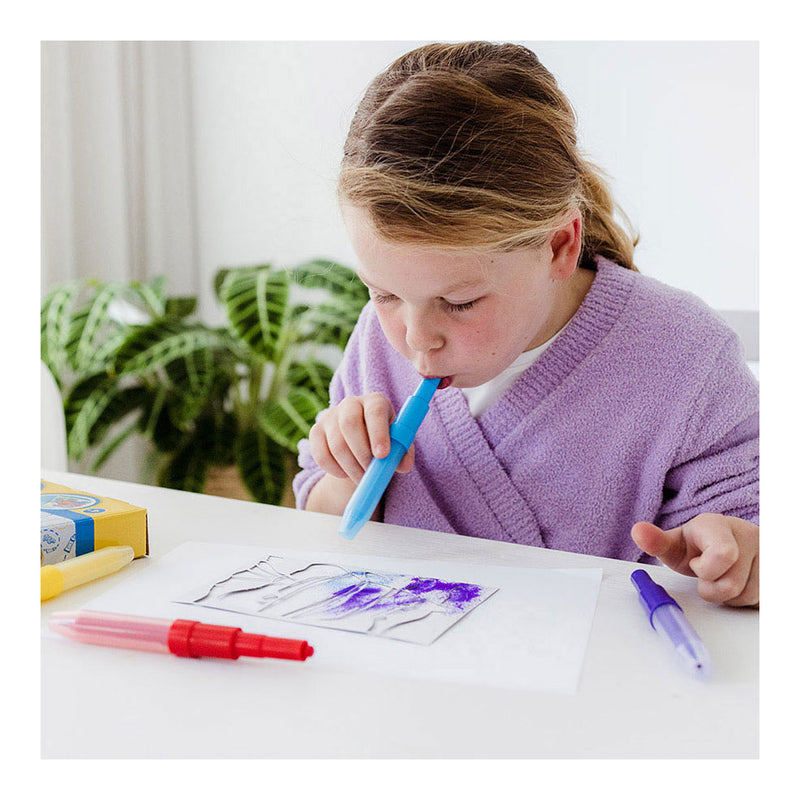 Chargez l'image dans la visionneuse de la galerie, Totum spraypens 5 blaaspennen knutselset incl. unicorn en dieren sjablonen - creatief speelgoed vanaf 4 jaar - knutselen tekenen en schilderen cadeau tip