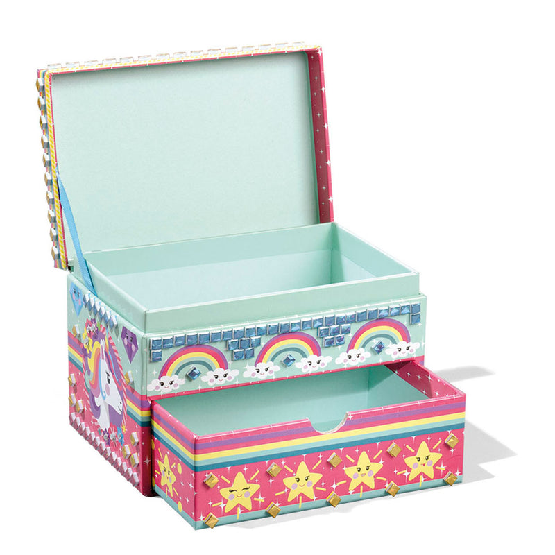 Afbeelding laden in galerijviewer, Totum unicorn sieraden doosje versieren - speelgoed meisjes knutselen cadeau tip - mozaïek 15 x 10 x 10 cm cadeau tip meisjes en jongens vanaf 3 jaar