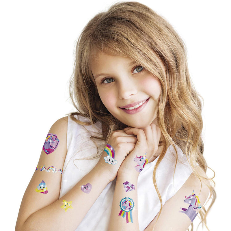ギャラリービューアに画像をロードする, Totum unicorn tattoo 40 stuks kindertattoo metallic - kids make-up verkleed en feest en verkleedaccessoires