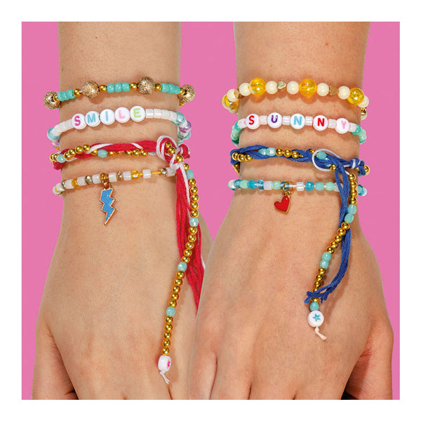 Afbeelding laden in galerijviewer, Totum xl armbandjes knutselset - 50 armbandjes maken 1700+ stuks - design shine happy bracelets fashion knutselset cadeau tip creatief speelgoed meisjes vanaf 6 jaar