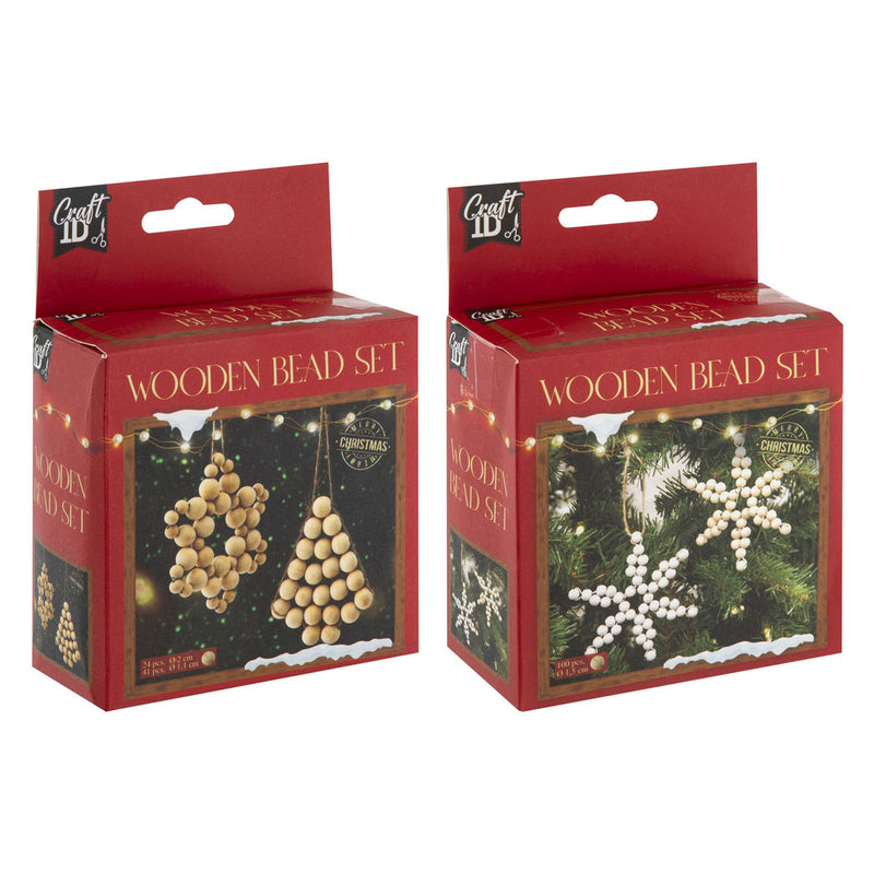 Afbeelding laden in galerijviewer, Creative craft group houten kralen kersthangers set kerstmis