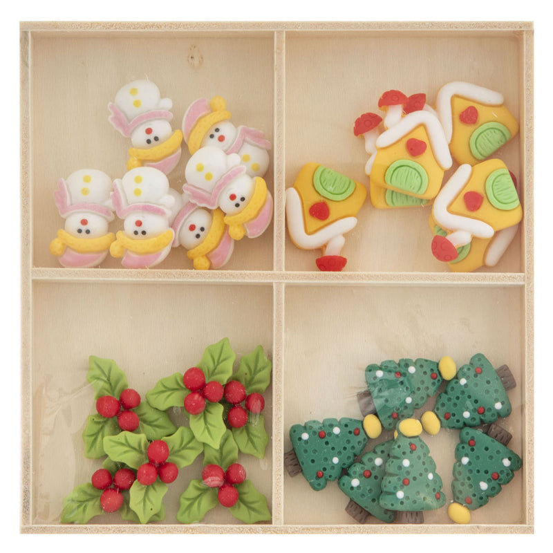 Afbeelding laden in galerijviewer, Creative craft group resin kerstmis figuren in houten doos - 24dlg.