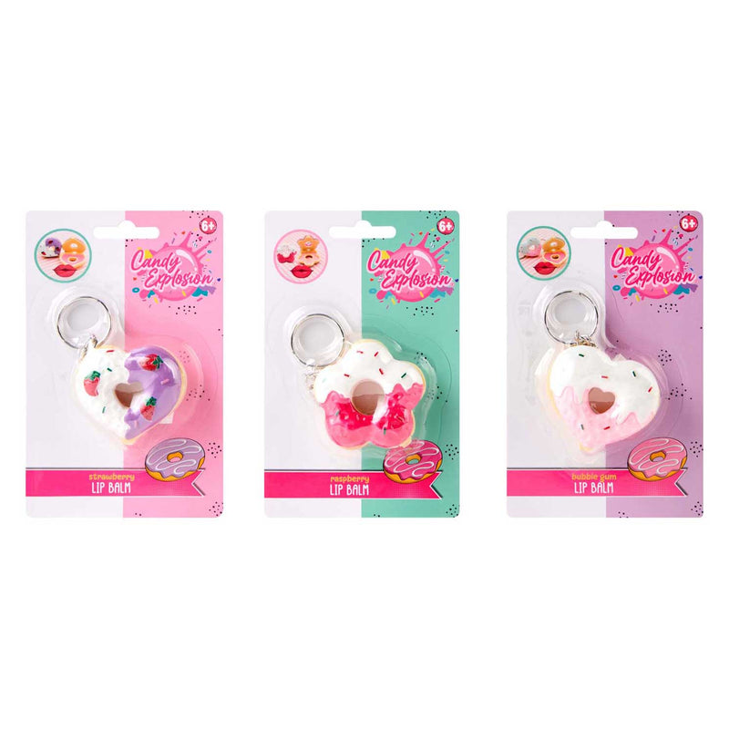 Load image into Gallery viewer, Canenco create it! candy explosion donut lippenbalsem sleutelhanger