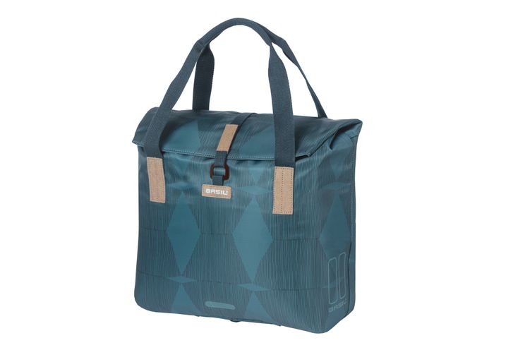 Load image into Gallery viewer, Basil Elegance fietsshopper, Choose Green, unisex, stadfiets, estate blue