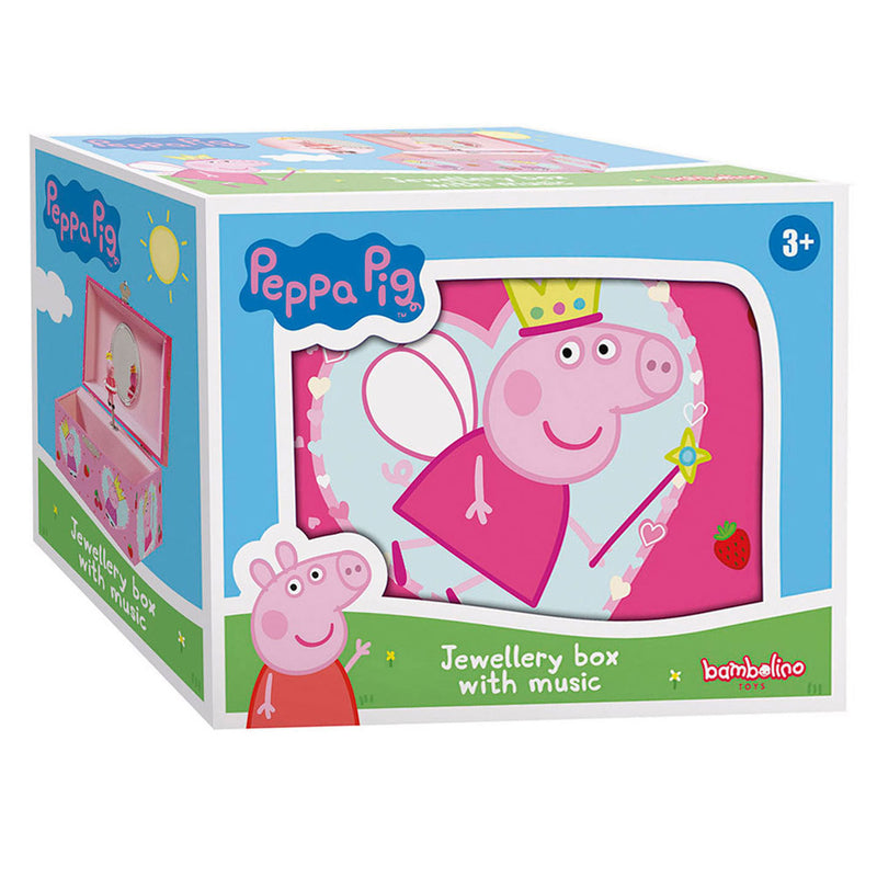Afbeelding laden in galerijviewer, Bambolino peppa pig sieradendoosje, juwelenkistje, muziekdoosje - met draaiende peppa ballerina en spiegel - junior peuter en kleuterspeelgoed vanaf 3 jaar - cadeautip