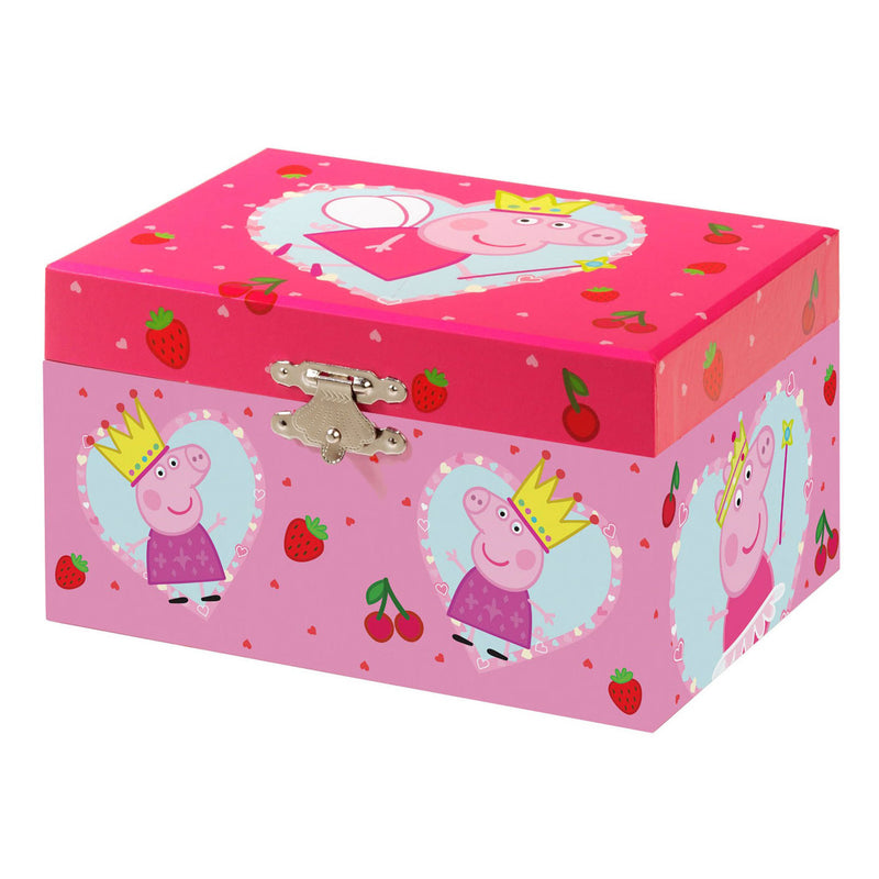 Afbeelding laden in galerijviewer, Bambolino peppa pig sieradendoosje, juwelenkistje, muziekdoosje - met draaiende peppa ballerina en spiegel - junior peuter en kleuterspeelgoed vanaf 3 jaar - cadeautip