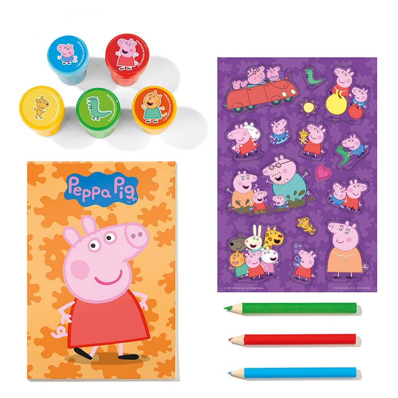 ギャラリービューアに画像をロードする, Totum peppa pig creatieve knutselset met stempels, potloden en stickers - educatief speelgoed junior creatief knutselen stempelen knutselen