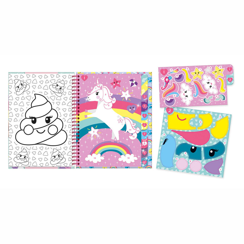 ギャラリービューアに画像をロードする, Totum unicorn sticker puzzel doeboek a5 - vakantieboek stickeren op nummer incl. kleurplaten - speelgoed meisjes vanaf 3 jaar