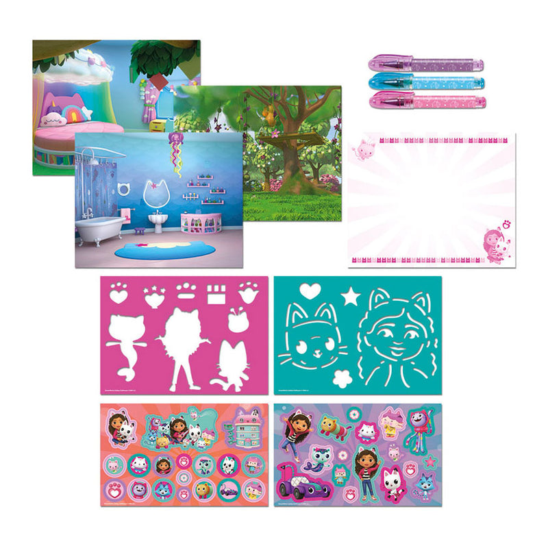 Afbeelding laden in galerijviewer, Totum gabby’s poppenhuis designer vakantieboek - doeboek tekenen schrijven stickeren, 25 delig - gabby’s dollhouse creatief speelgoed meisjes vanaf 3 jaar cadeautip