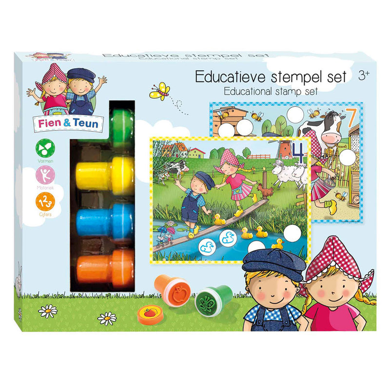 Afbeelding laden in galerijviewer, Bambolino fien teun creatieve stempelset, stempels en gekleurde kaarten - creatief, educatief speelgoed - boerderij speelgoed - vanaf 3 jaar - toys