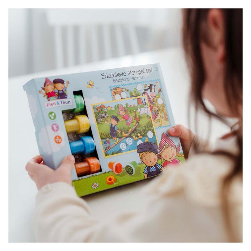 ギャラリービューアに画像をロードする, Fien teun creatieve stempelset, stempels en gekleurde kaarten - creatief, educatief speelgoed - boerderij speelgoed - vanaf 3 jaar - bambolino toys