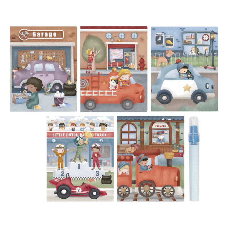 Chargez l'image dans la visionneuse de la galerie, Little dutch watertekenboek jim vehicles - water magic book