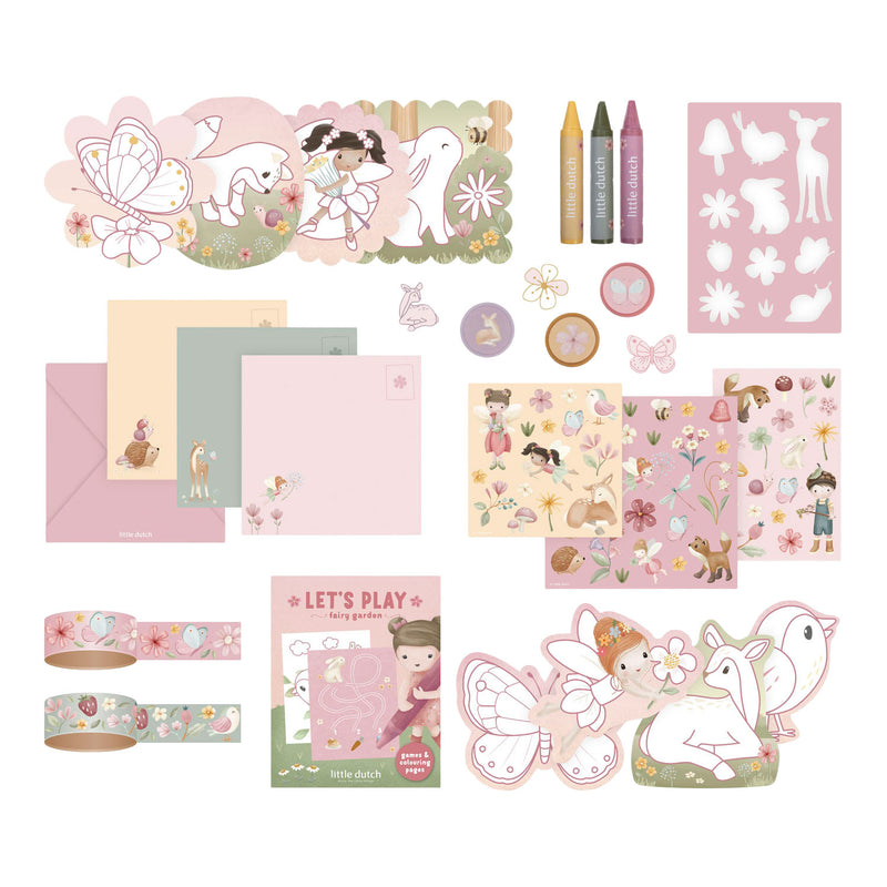 Cargue la imagen en el visor de la galería, Little dutch knutselkoffer rosa fairy garden - creatief speelgoed - cadeautip