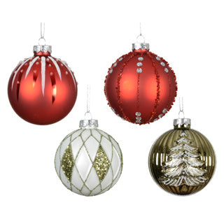 Laden Sie das Bild in Galerie -Viewer, Kerstballen glas 4assdia8cm