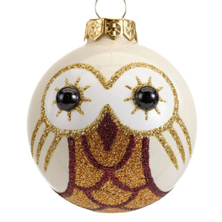 Laden Sie das Bild in Galerie -Viewer, Kerstbal glas owl 3col assdia6cm
