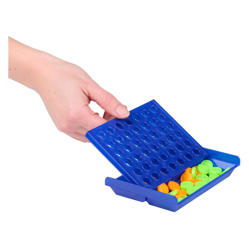 Afbeelding laden in galerijviewer, Eddy toys connect 4 reisspel - compact 4 op een rij spel voor onderweg - strategisch denkspel voor kinderen en volwassenen - inklapbaar speelbord - kunststof - blauw