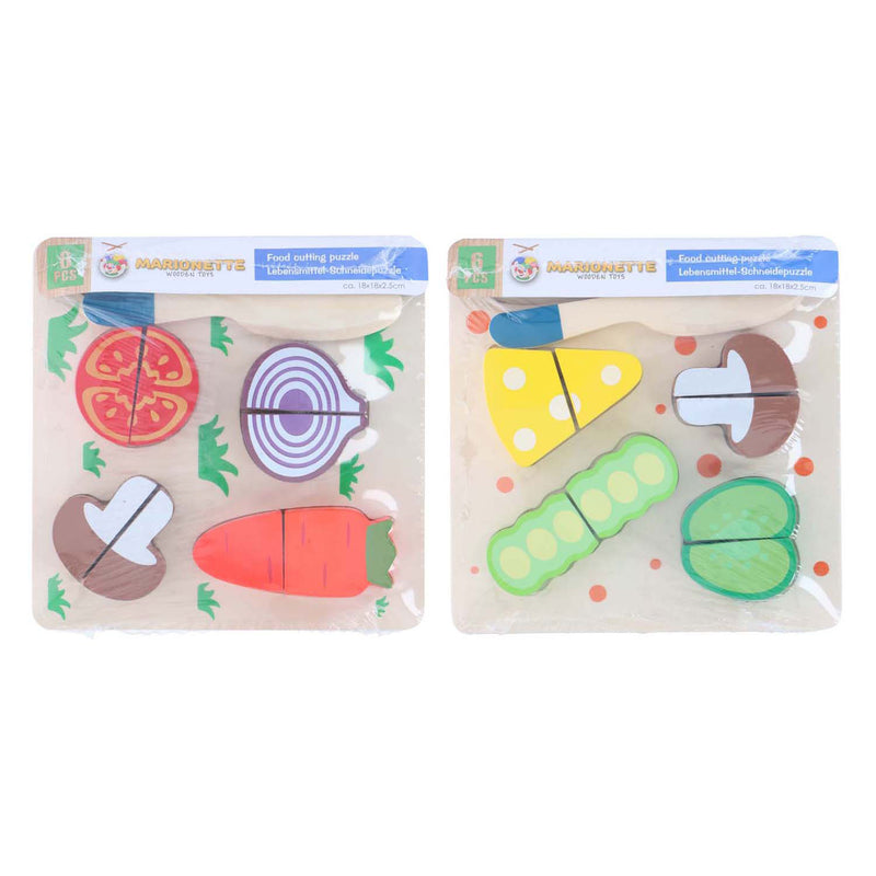 Load image into Gallery viewer, Houten snijpuzzel groente, 9st.