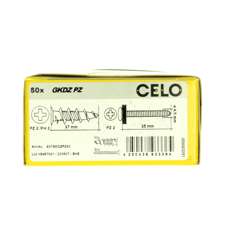 Afbeelding laden in galerijviewer, Celo 1067402 - metalen gipsplaatpluggen gkdz 4,5x35, 50 pcs | 1 stuks