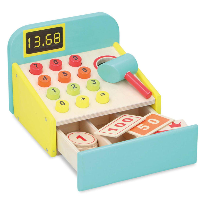 Cargue la imagen en el visor de la galería, Houten Speelgoedkassa met Accessoires, 12dlg.