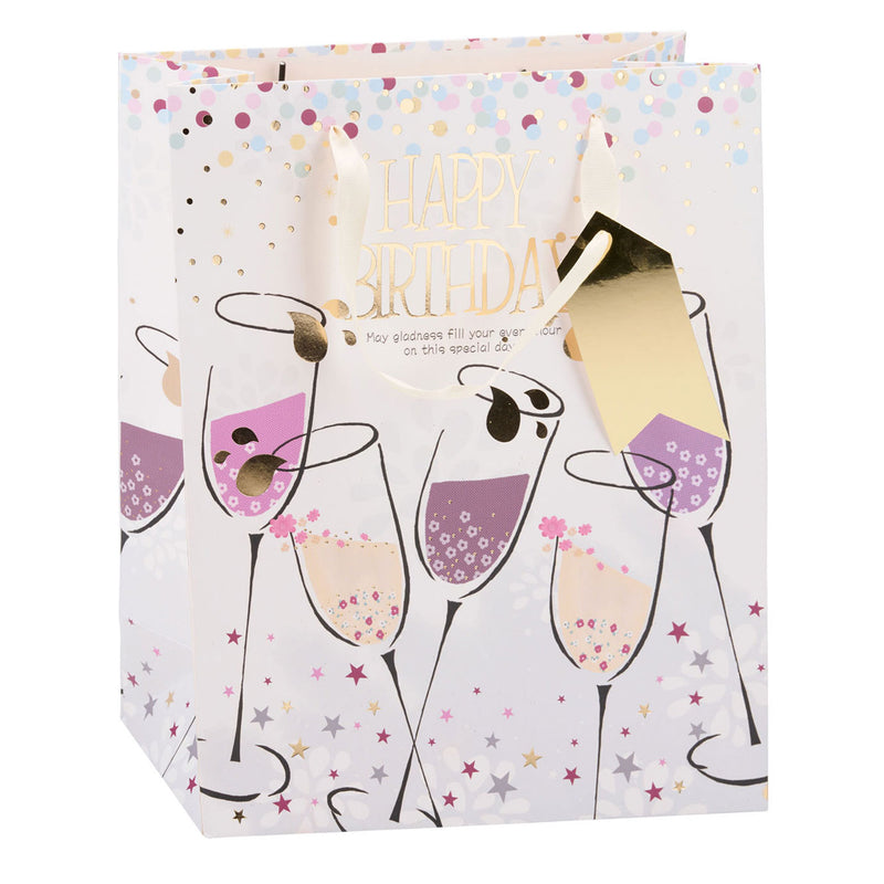 Afbeelding laden in galerijviewer, Edco verjaardag cadeautas - ca. 32x26x12 cm - cadeautas happy birthday - geschenk tas verjaardag met handvatten - cadeauverpakking voor verjaardag cadeaus - assorti design - 1 willekeurige tas