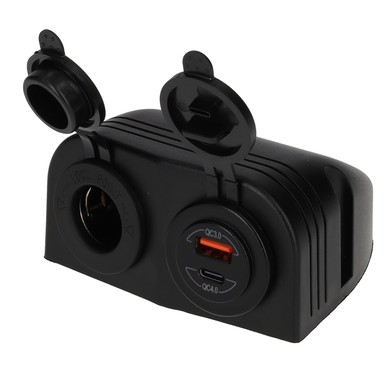 Laden Sie das Bild in Galerie -Viewer, Power line 12 volt contactdoos uni en usb-a + usb-c lader - opbouw