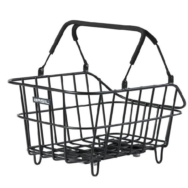 Load image into Gallery viewer, Basil fietsmand cento alu met mik bevestiging 14 liter 39 x 24 x 15 - zwart
