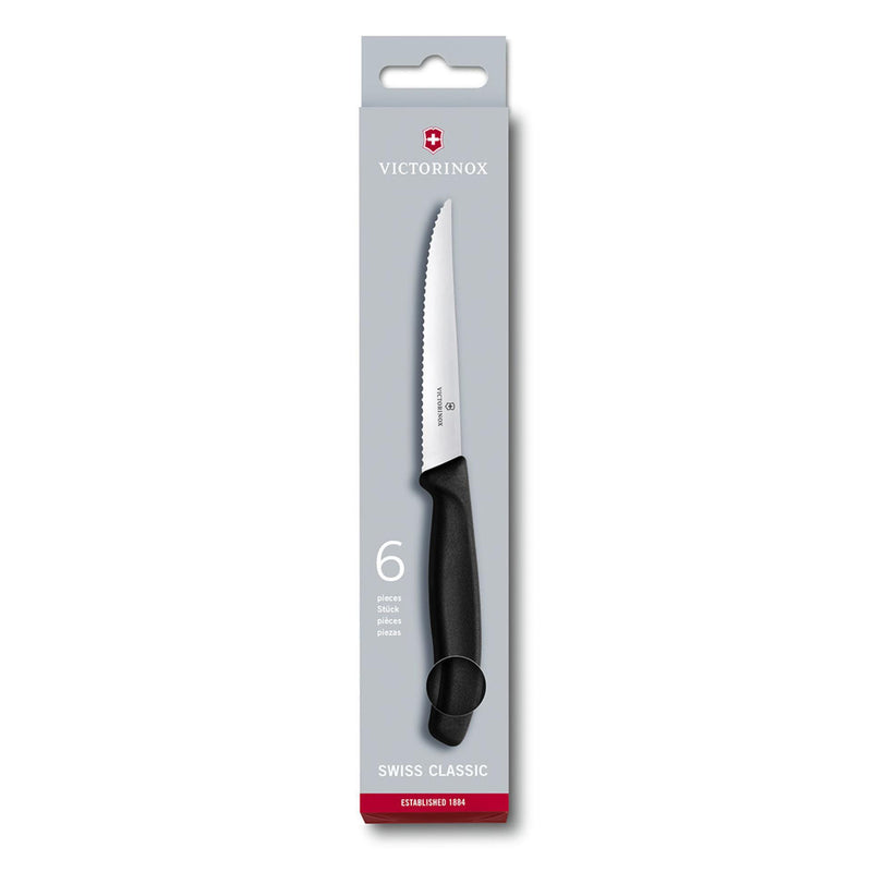 Load image into Gallery viewer, Victorinox steakmessen zwart 6 stuks