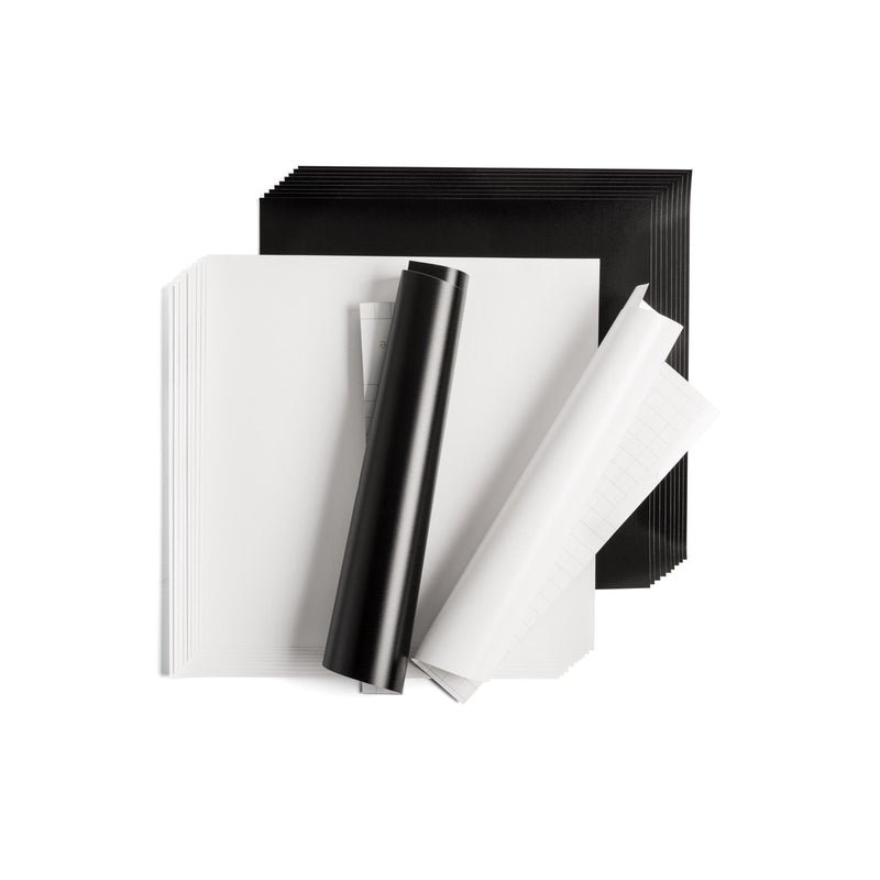Load image into Gallery viewer, Cricut • premium vinyl verwijderbaar 30,5x30,5cm 20 vellen zwart wit