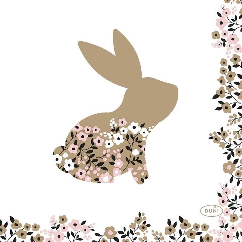 Load image into Gallery viewer, Duni paas servetten blooming bunnies 24x24 cm | 4 stuks