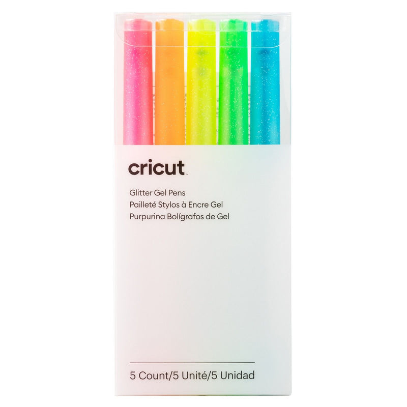 Load image into Gallery viewer, Cricut • glitter gel neon pens 5-pack (pink, orange, yellow, green, blue)
