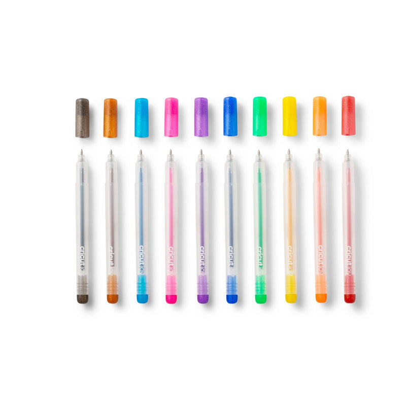 Load image into Gallery viewer, Cricut joy • glitter gel pens 10-pack (rainbow + pink, brown, black)