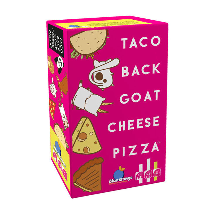 Load image into Gallery viewer, Geronimo games blue orange kaartspel taco back goat cheese pizza