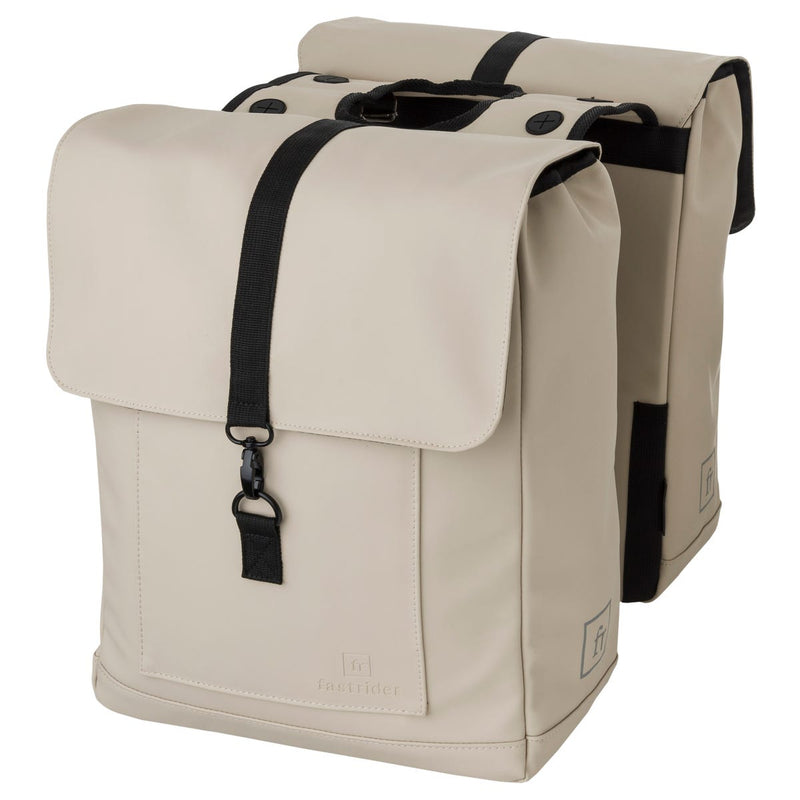 Afbeelding laden in galerijviewer, Fastrider jaxx ii dubbele fietstas – mik-compatibel – 28l – waterafstotend – incl. laptopvak – taupe
