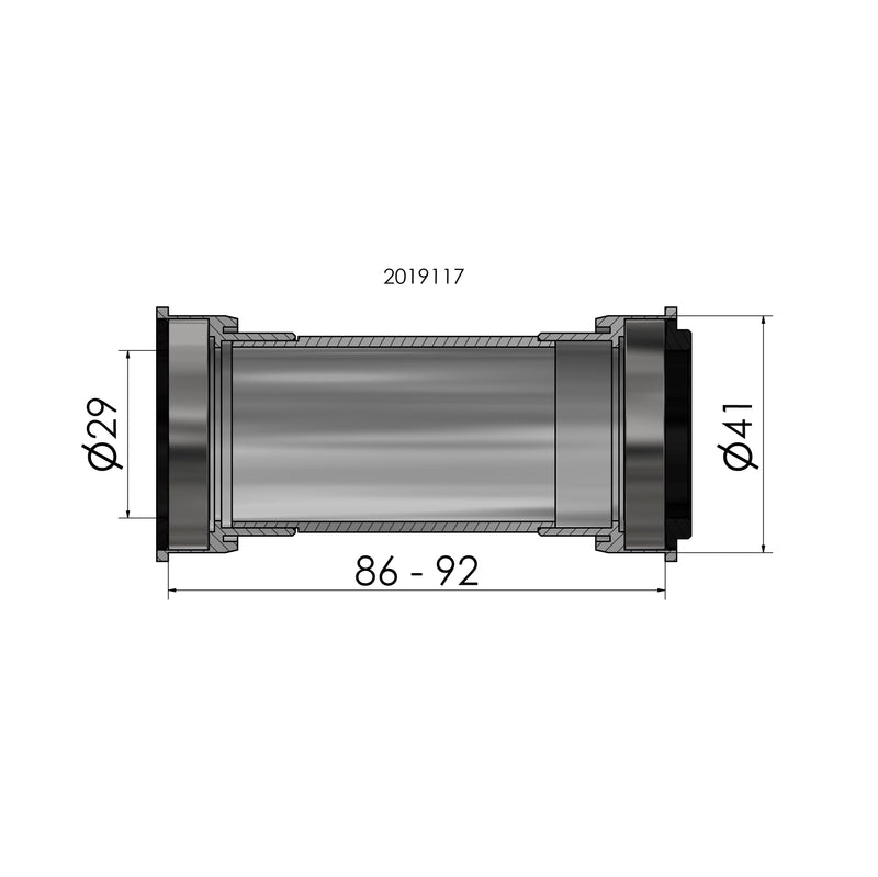 Load image into Gallery viewer, Trapas Elvedes voor SRAM DUB Press Fitt BB86 92 ø41mm