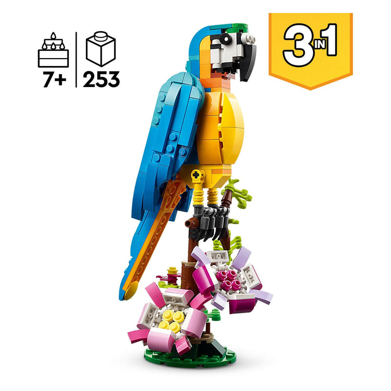 ギャラリービューアに画像をロードする, Lego creator 3in1 exotische papegaai - kikker - vis dieren speelgoed set voor kinderen - 31136