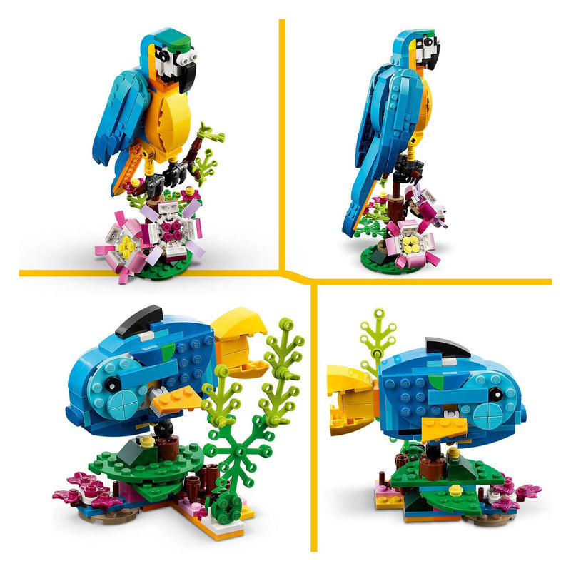 ギャラリービューアに画像をロードする, Lego creator 3in1 exotische papegaai - kikker - vis dieren speelgoed set voor kinderen - 31136
