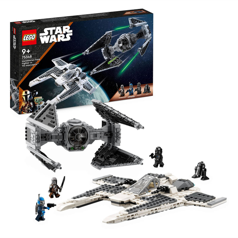 Laden Sie das Bild in Galerie -Viewer, Lego star wars 75348 mandalorian fang fighter vs. tie interceptor set