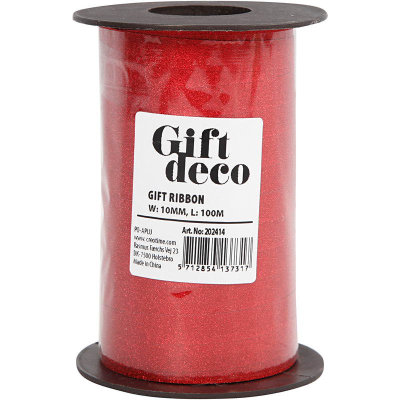 Load image into Gallery viewer, Https: www.cchobby.nl cadeaulint-b-10-mm-glitter-rood-100-m-1-rol
