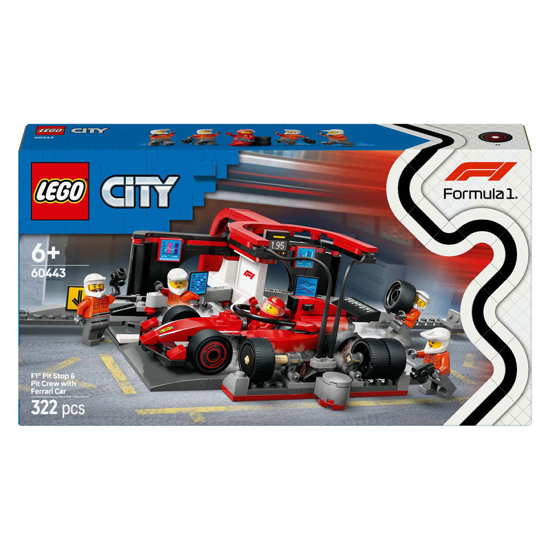 Afbeelding laden in galerijviewer, Lego city f1 pitstop en pitcrew met ferrari auto - 60443