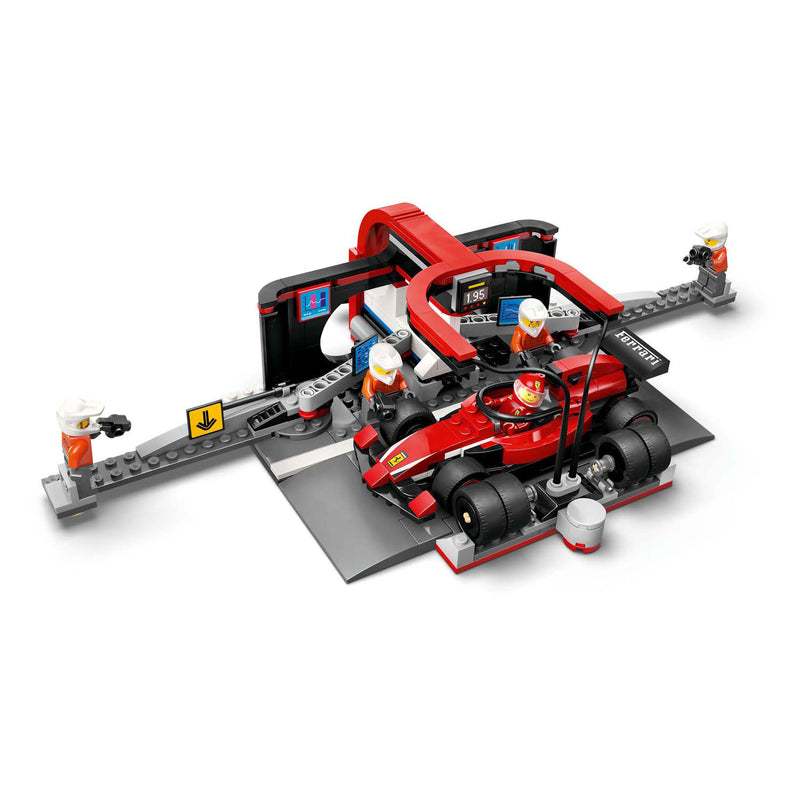 Afbeelding laden in galerijviewer, Lego city f1 pitstop en pitcrew met ferrari auto - 60443