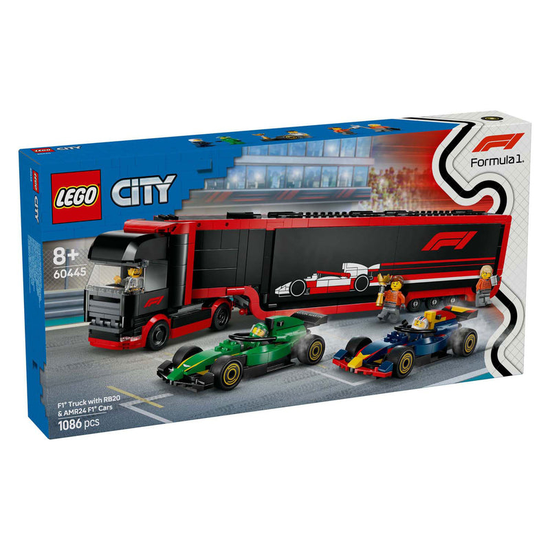 Afbeelding laden in galerijviewer, Lego city f1 truck met rb20 en amr24 f1® auto's speelset - 60445